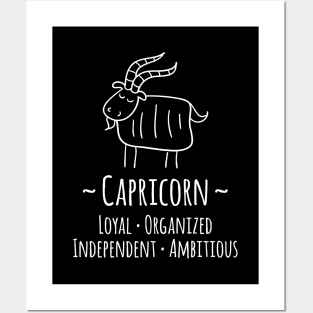 Capricorn Zodiac Sign Posters and Art